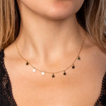 Collier Étoiles Stars Acier inoxydable Or Jardin des Bijoux