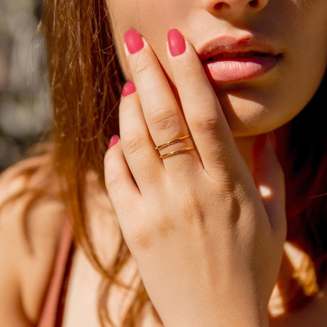 Bague Thia Acier inoxydable Or Rose / 54 Jardin des Bijoux